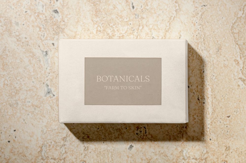 Skincare paper box mockup, editable product packaging