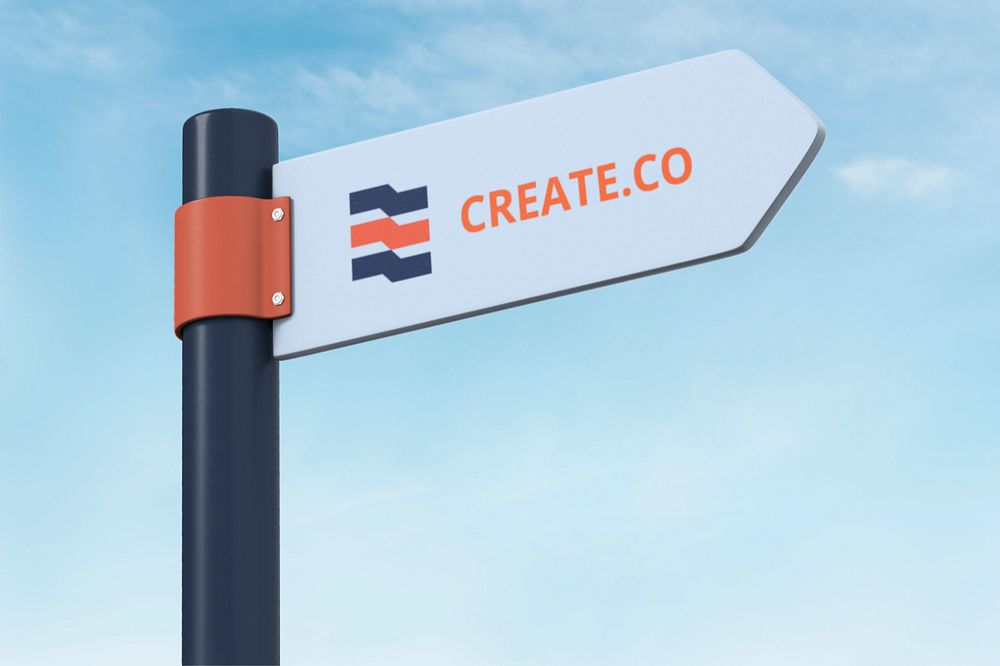 Avenue sign mockup, 3D realistic design