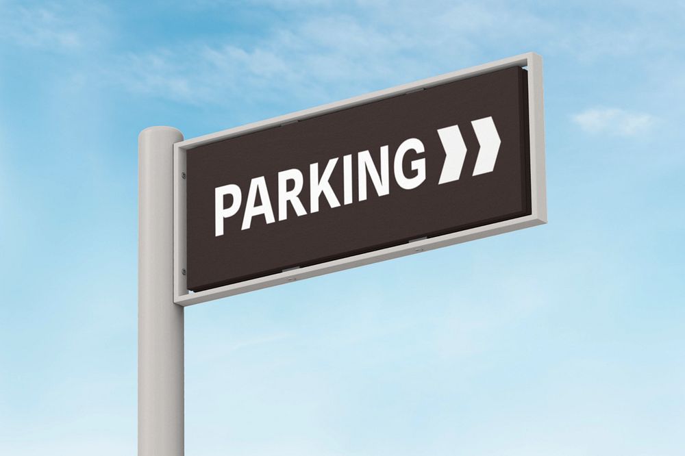 Traffic parking sign editable mockup