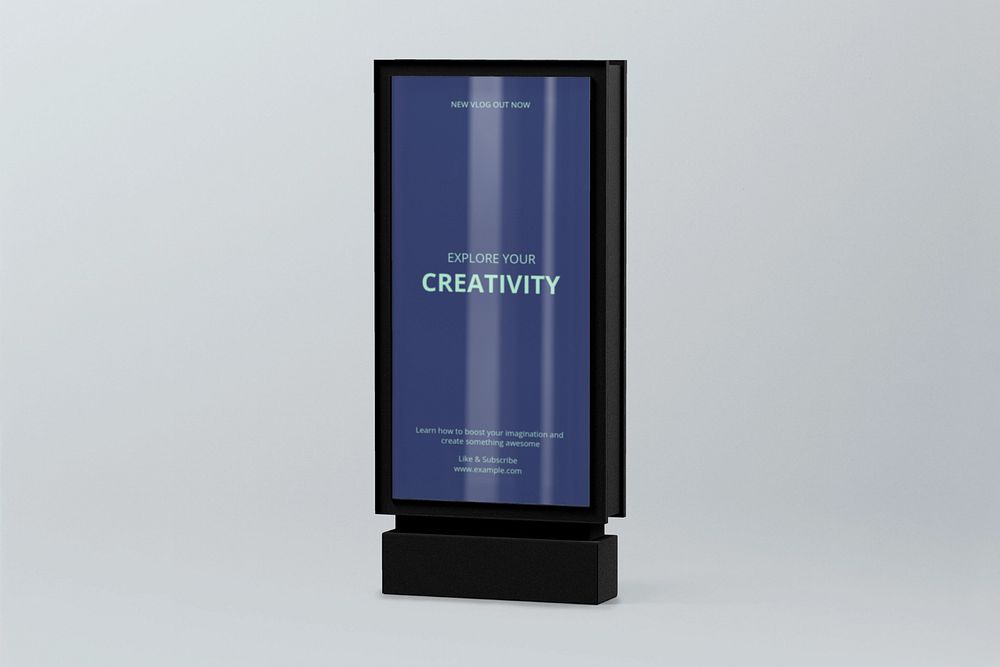 Bus stop advertising sign mockup, 3D rendering