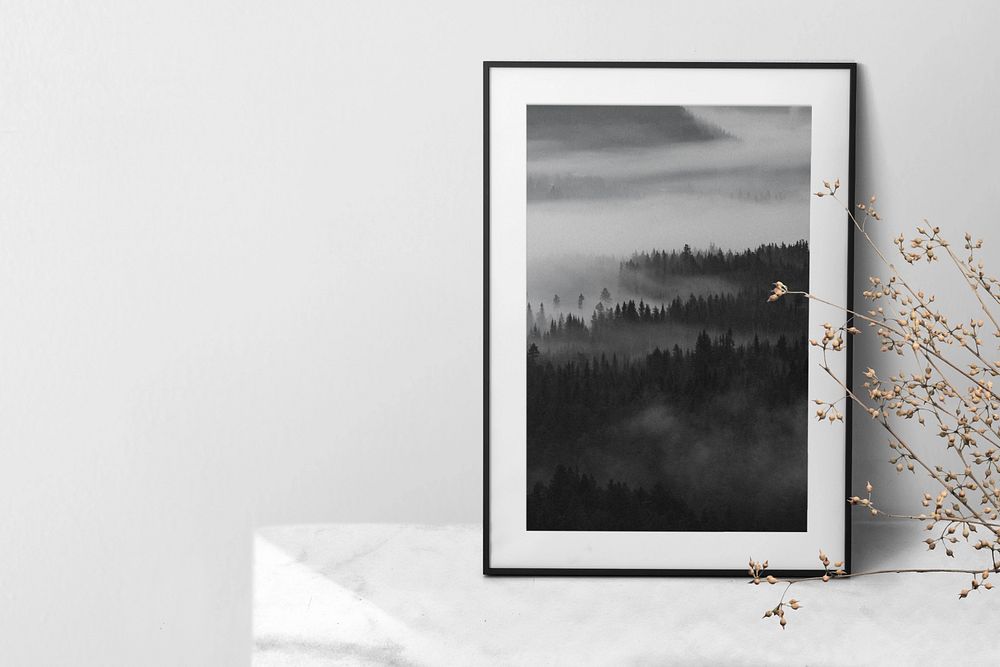 Minimal photo frame mockup, home decor