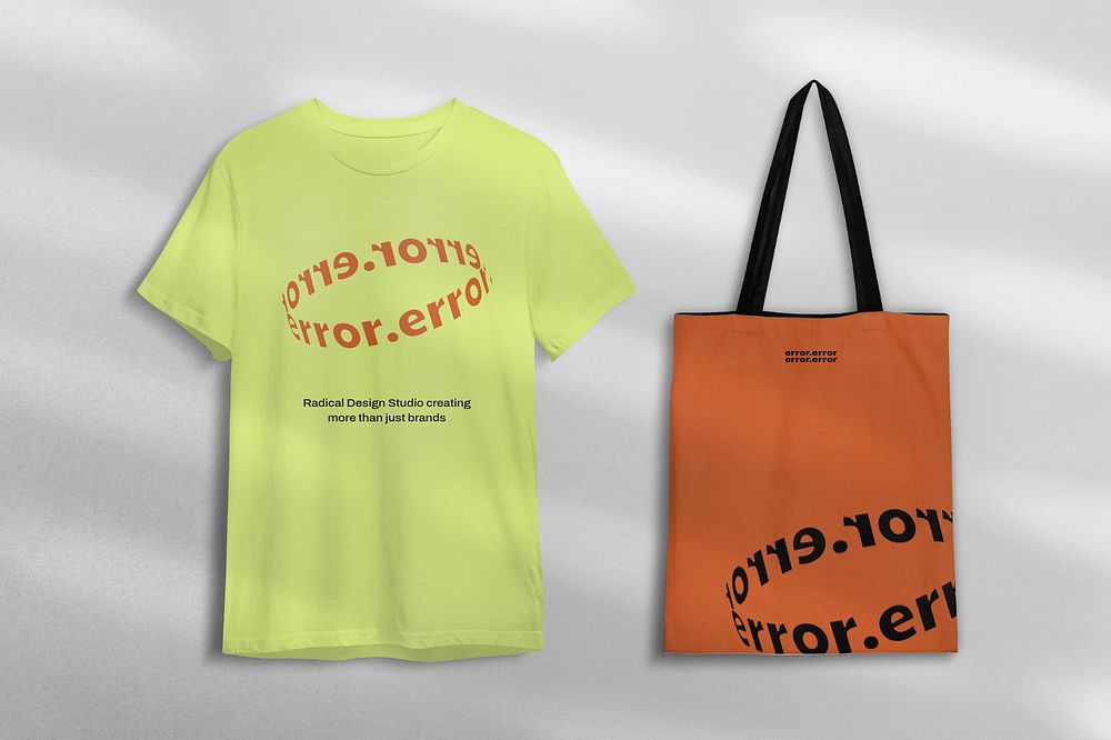 Apparel mockup, customizable t-shirt & tote bag