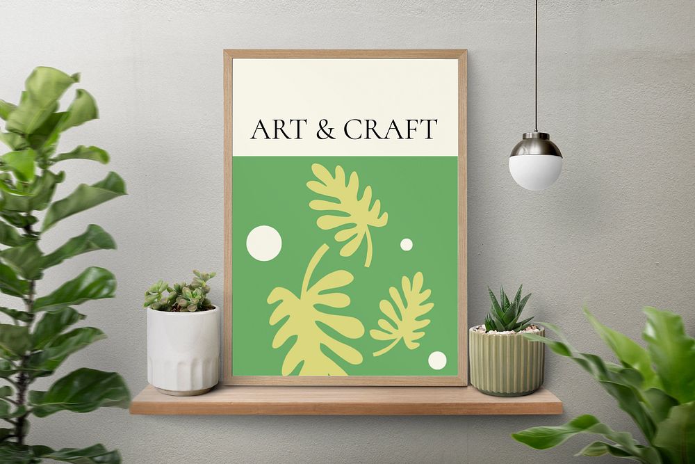 Photo frame mockup, houseplant decor