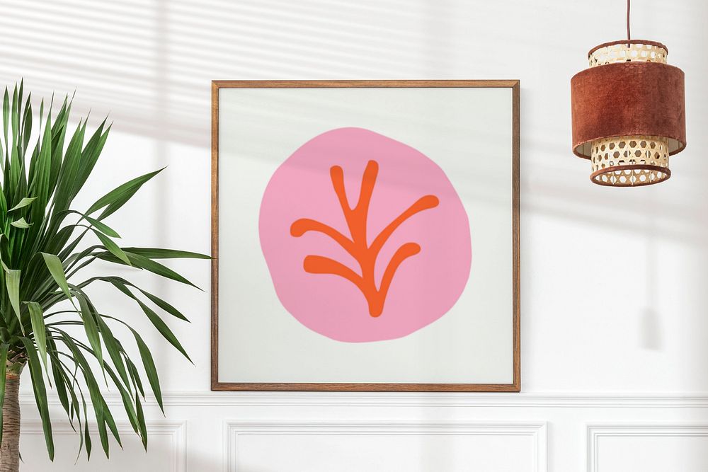 Photo frame mockup, houseplant decor