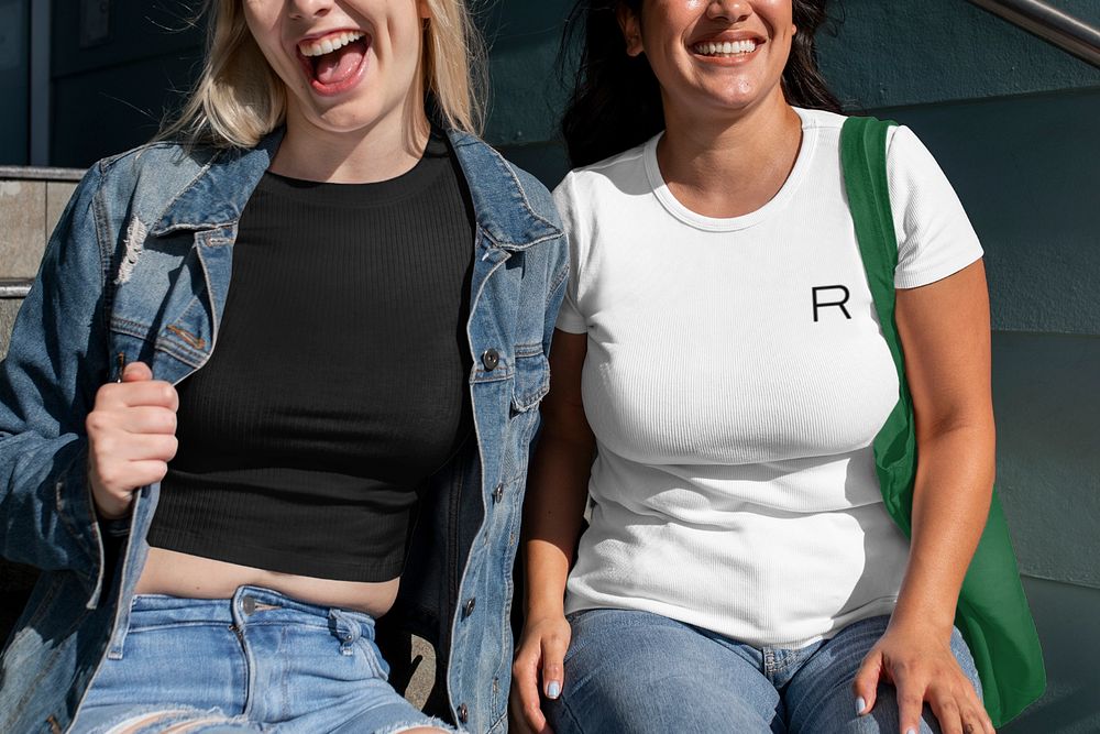 Customizable t-shirt mockups, women's fashion