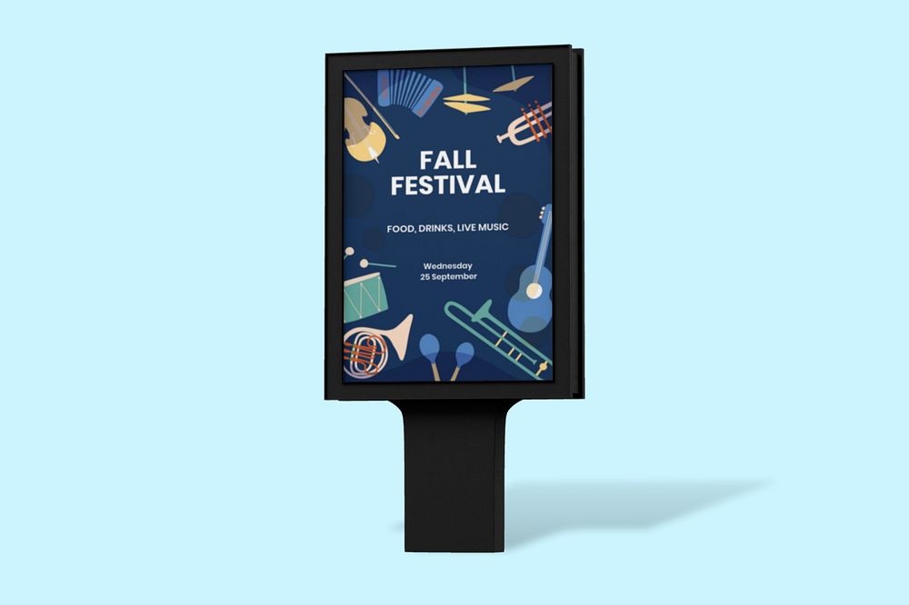 Bus stop advertising sign mockup, 3D rendering