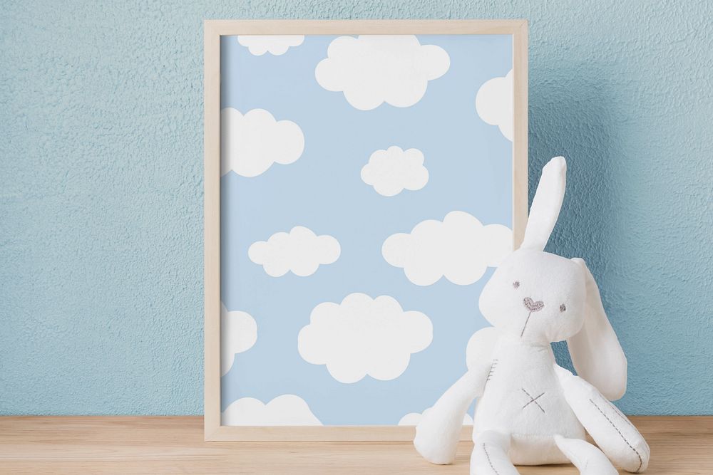 Photo frame mockup, kids room decor