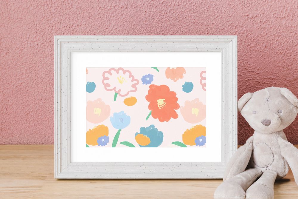 Photo frame mockup, kids room decor