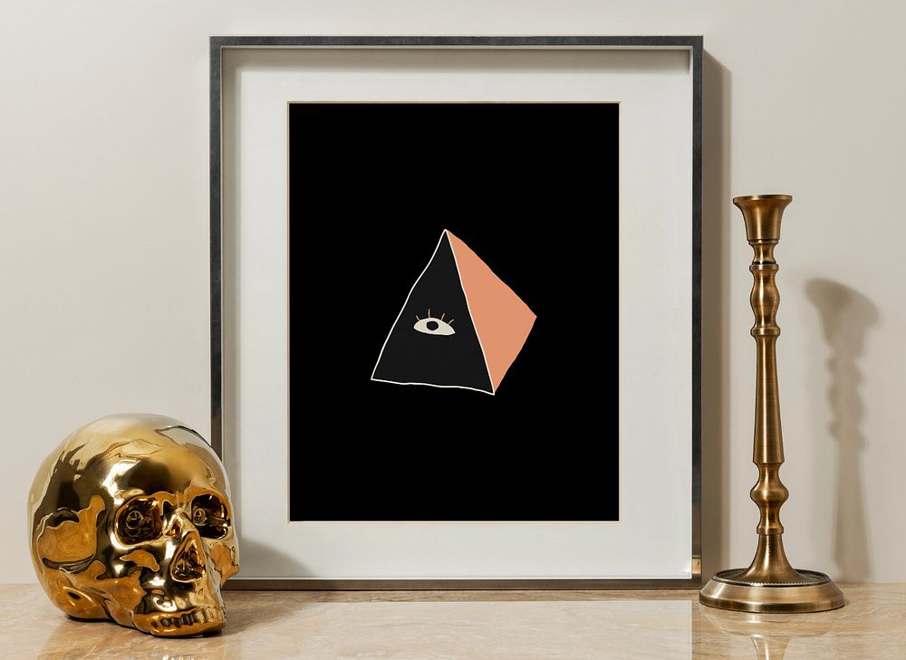 Halloween picture frame mockup, spooky decor