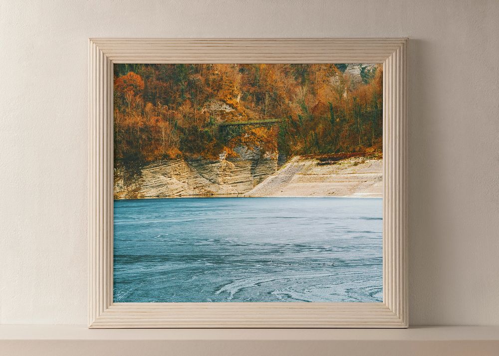 Picture frame mockup, customizable minimal wall decor