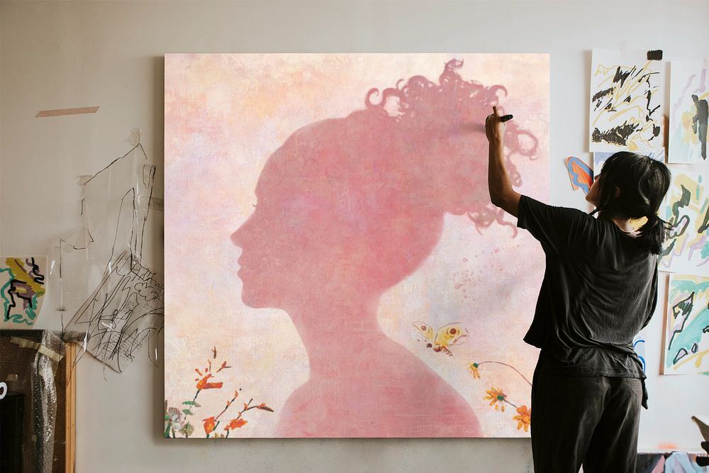 Large canvas mockup, artistic wall decor