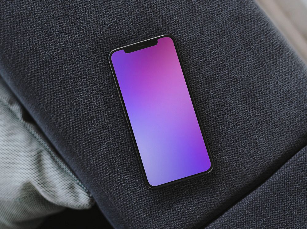 iPhone editable mockup screen, flat lay design