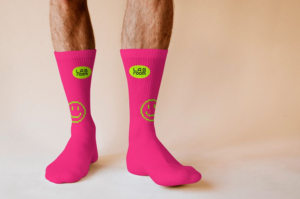 Men's socks mockup, editable apparel design