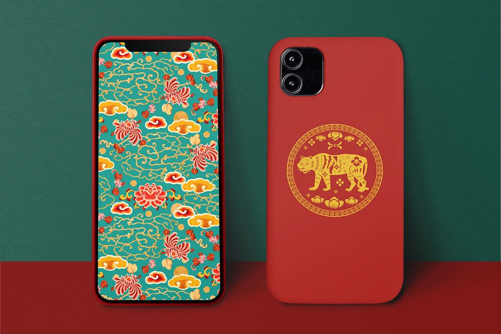 iPhone & mobile case mockup, Chinese design