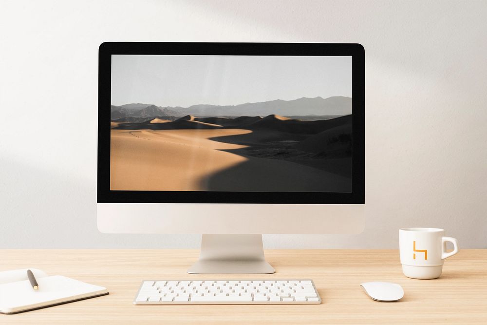 Travel blog computer screen mockup, customizable design