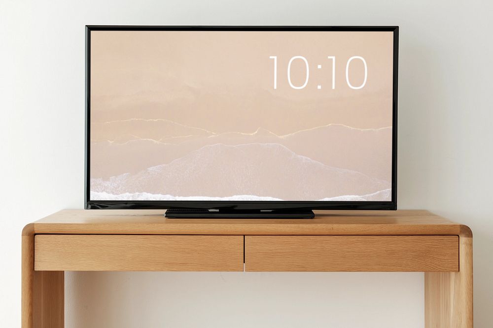 Smart TV mockup, editable screen