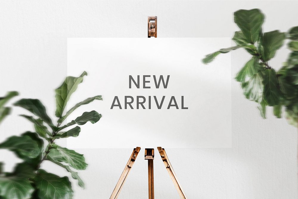 Botanical sign mockup, new arrival design