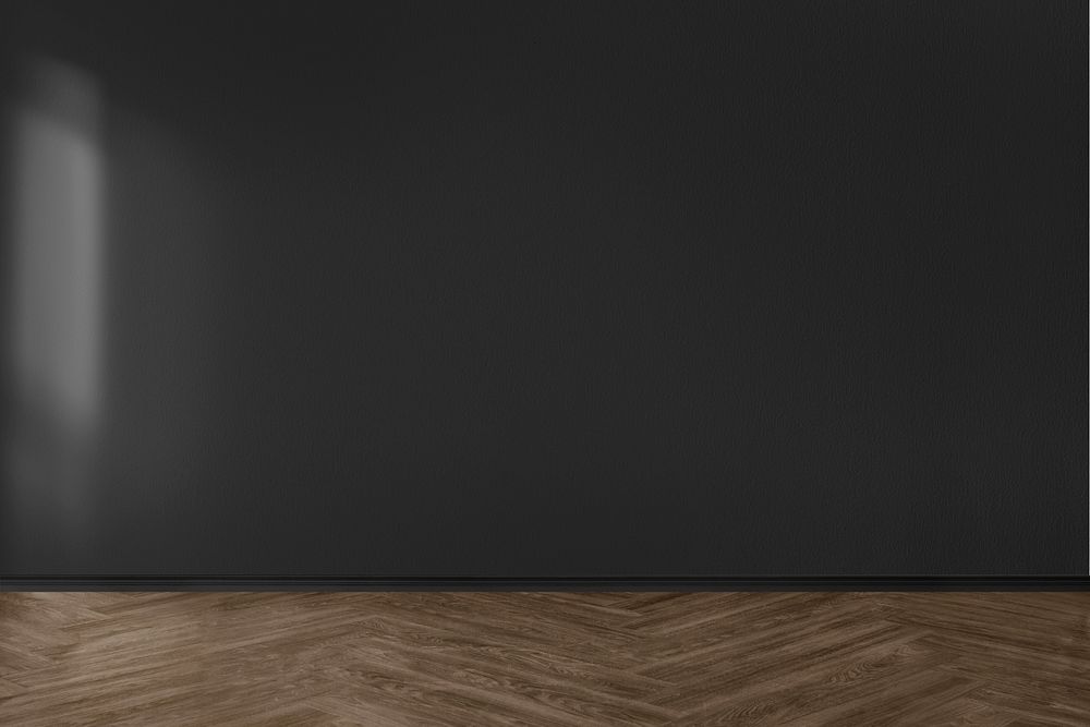 Wall editable mockup, black empty room