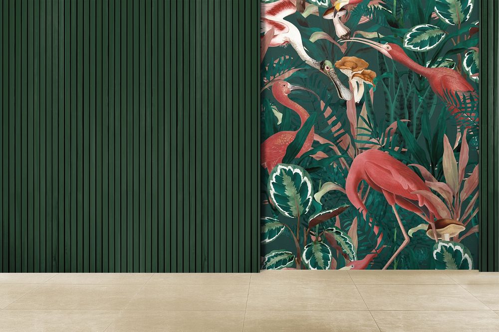 Wall editable mockup, botanical design