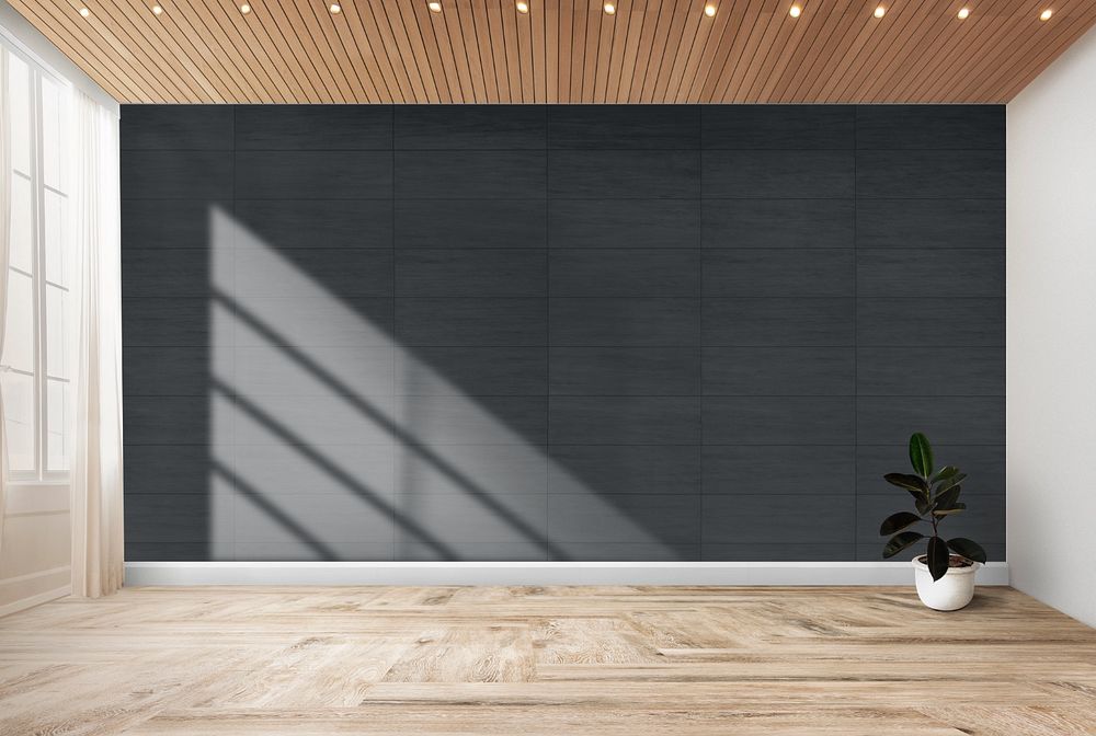 Empty room wall mockup, editable design 