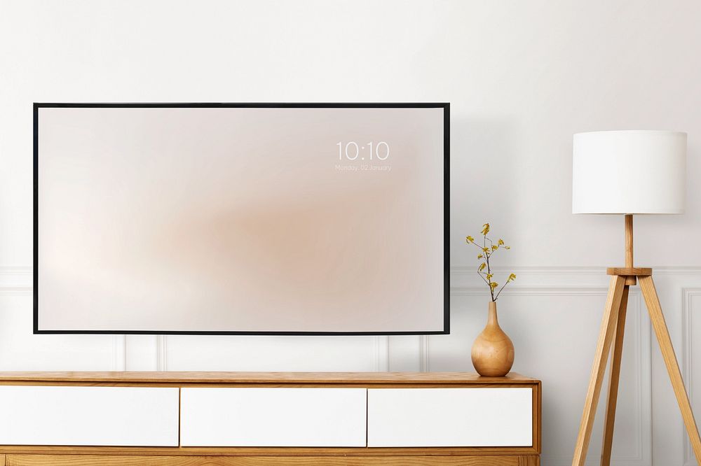 Smart TV screen mockup, editable technology