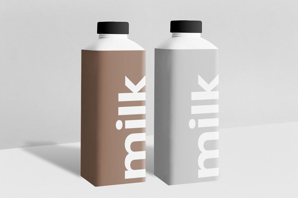 Milk carton mockups, customizable food & drink packaging