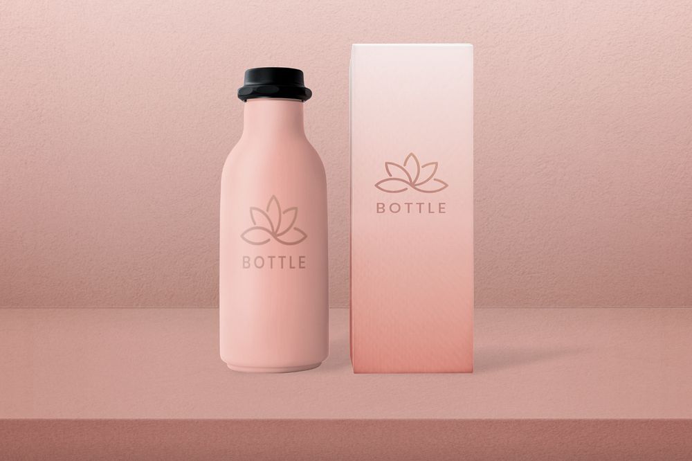 Cosmetics branding mockup, customizable skincare packaging