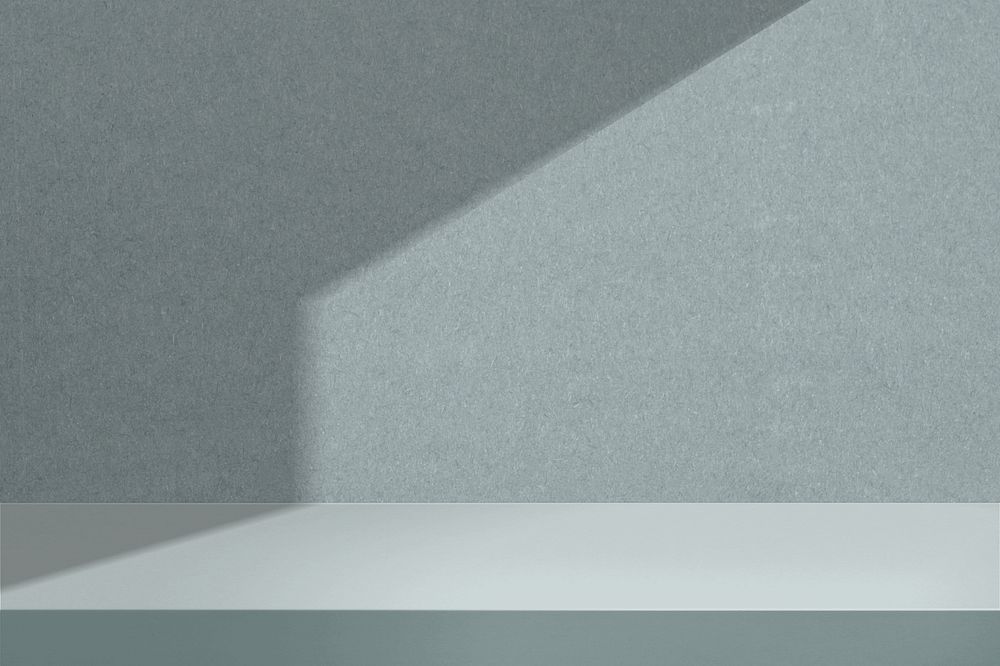 Editable gray wall mockup, natural light design