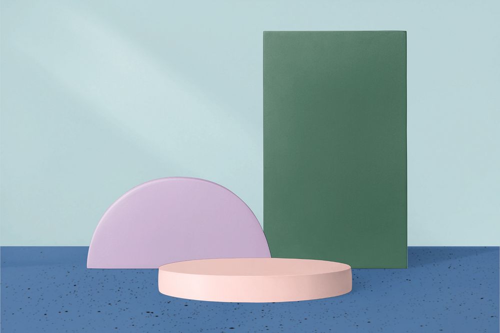 Pastel product backdrop mockup, editable podiums