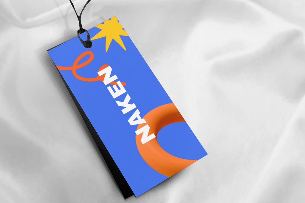 Clothing tag mockup, editable design