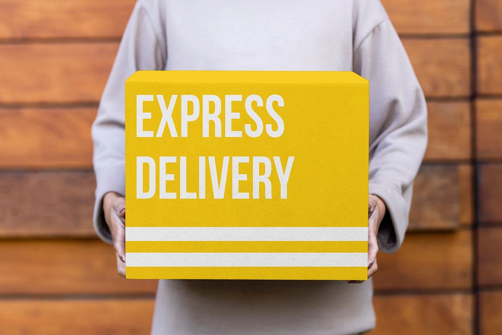 Delivery box mockup, editable design