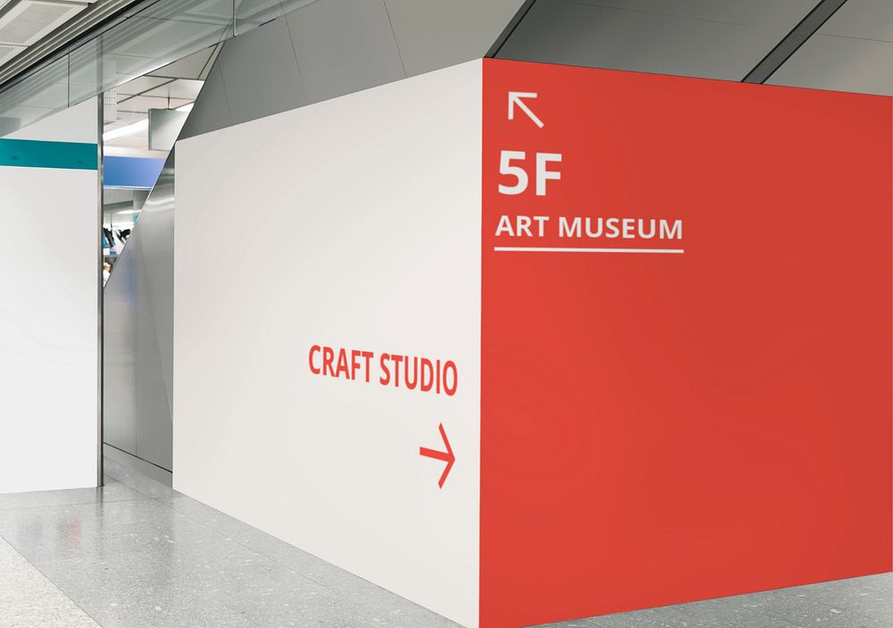 Building's wall mockup, editable design