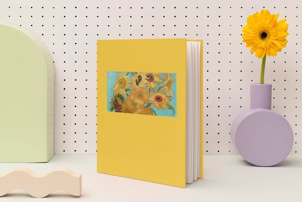 Photo album cover mockup, editable design