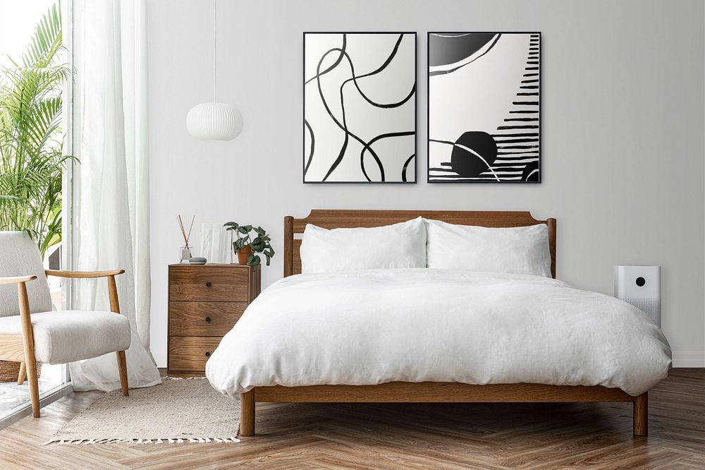 Bedroom frame mockup, editable design