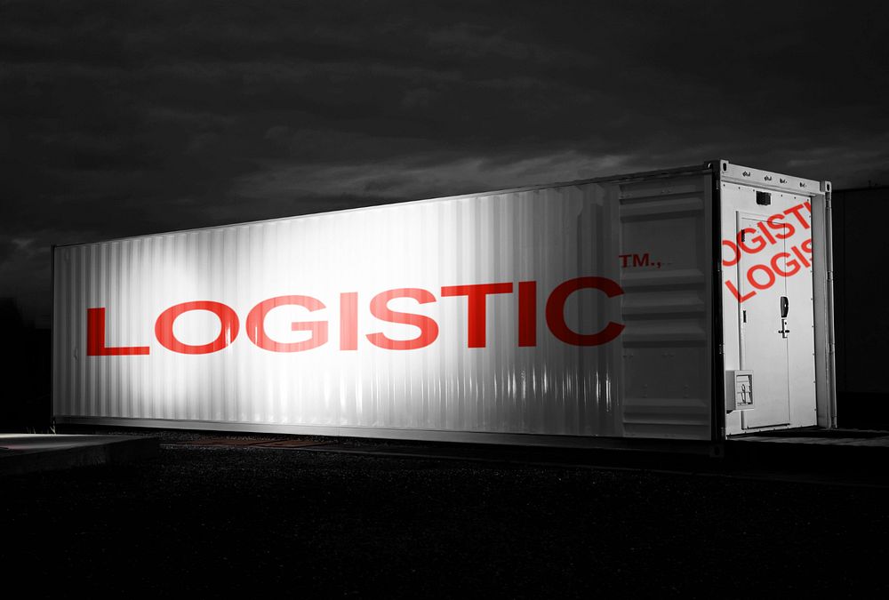 Cargo shipment container mockup, editable design