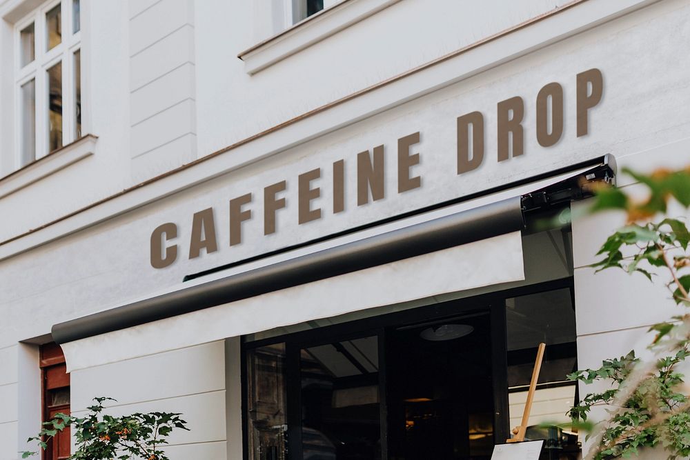 Cafe shop sign mockup, editable design