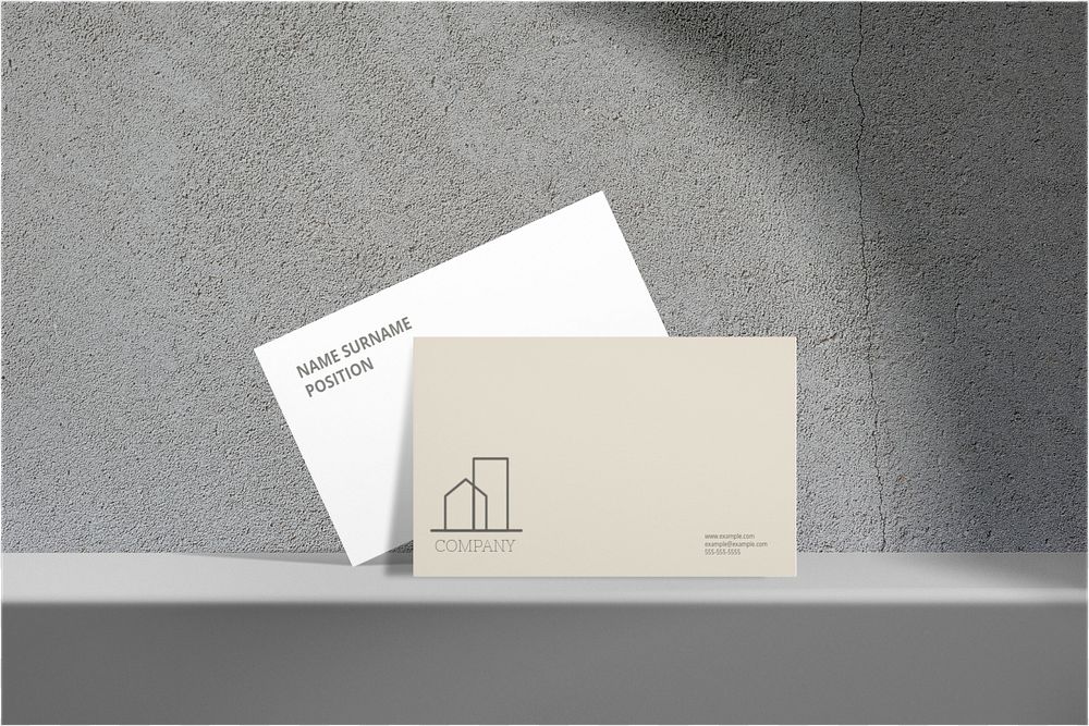 Realistic business card mockup, editable design