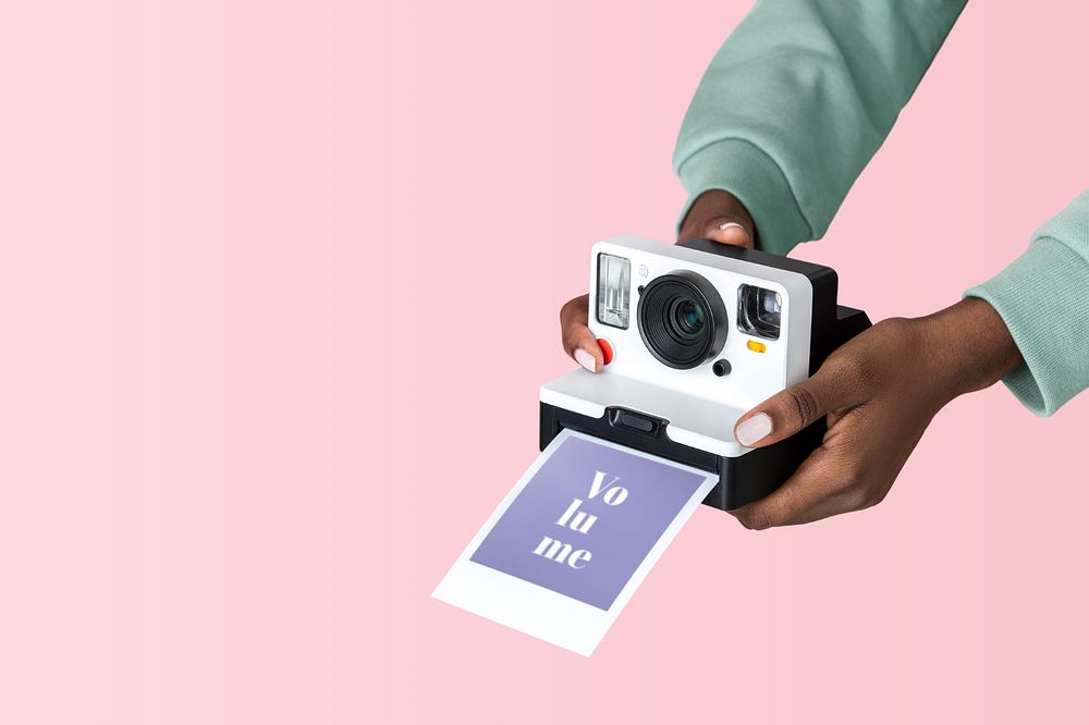 Instant photo film mockup, editable design