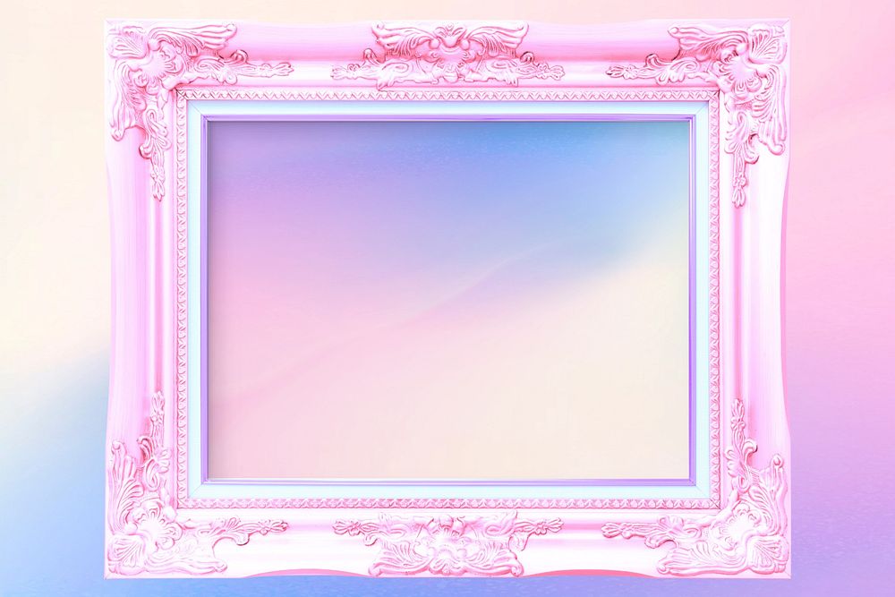 Pink vintage photo frame mockup, editable design