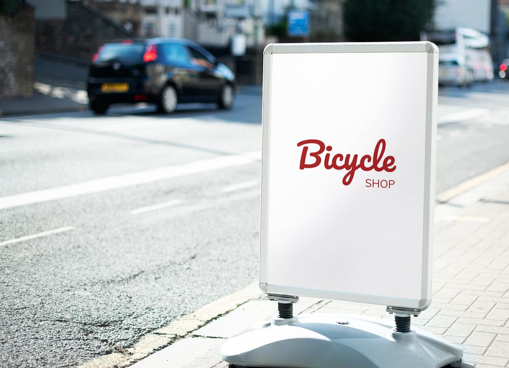 Editable street billboard mockup on top of a post box