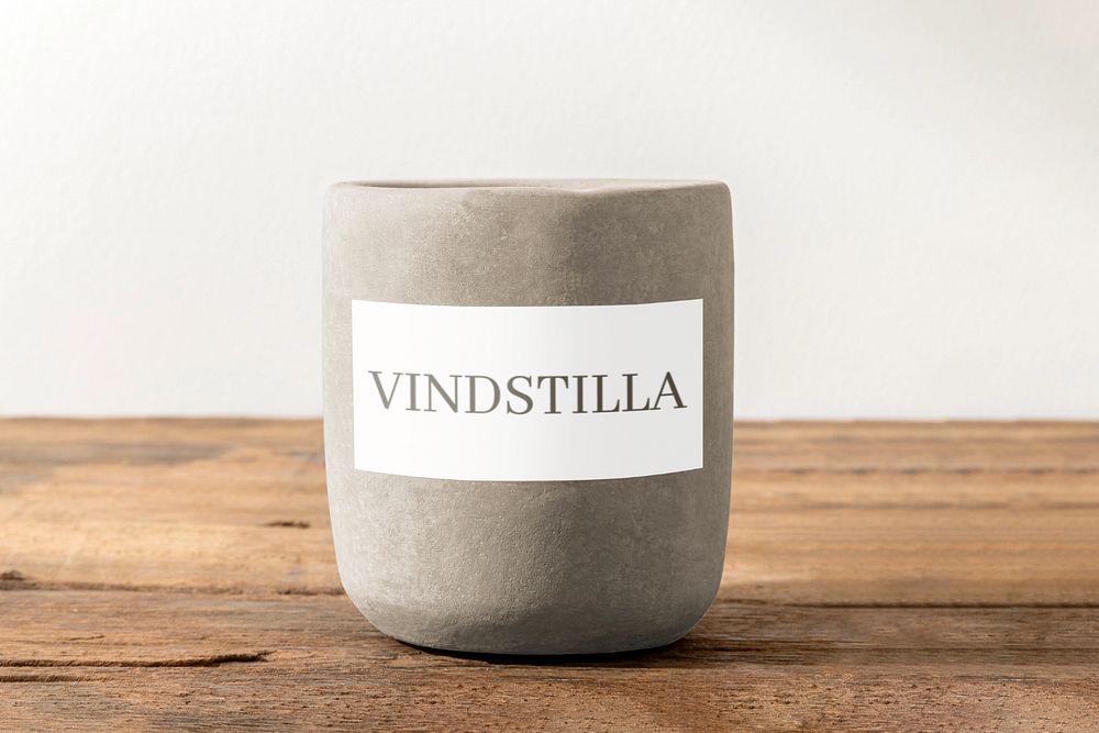 Editable label mockup on a ceramic cup 