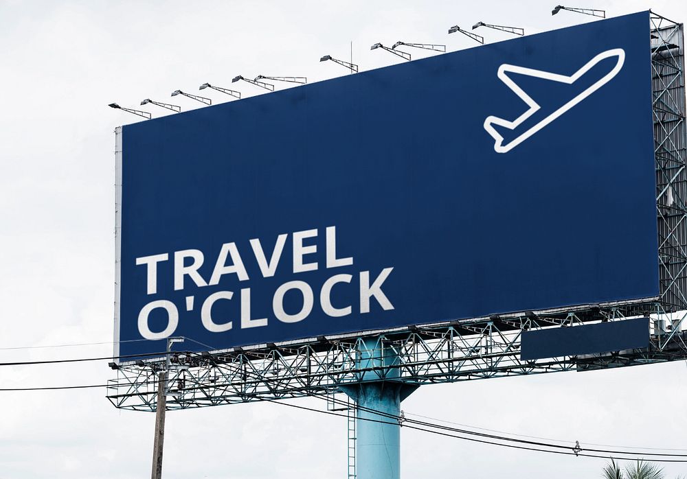 Editable billboard mockup at the airport 