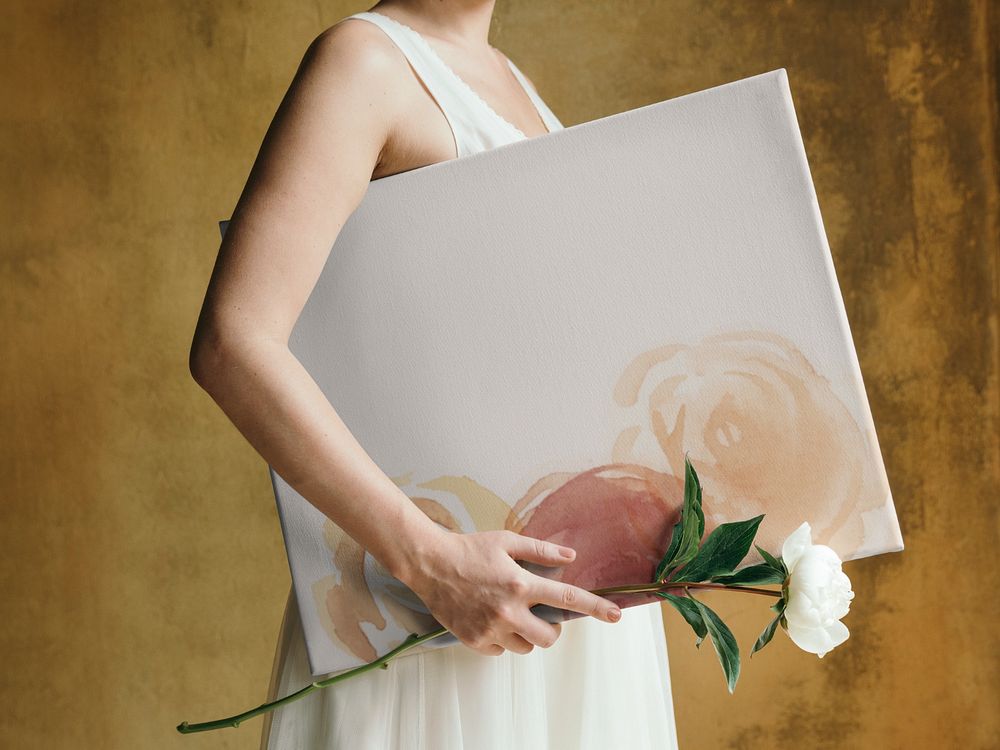 Editable canvas paint mockup 