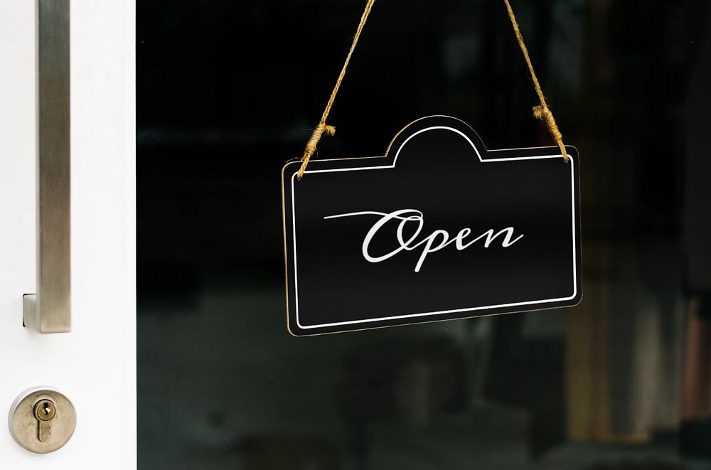 Editable open sign mockup