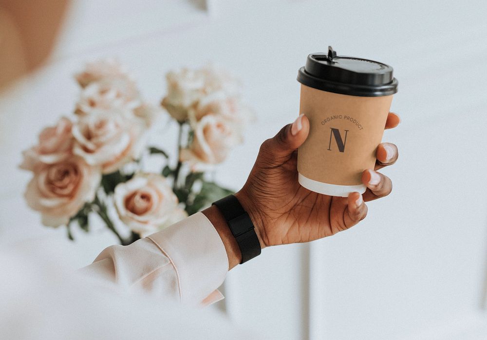 Editable paper cup mockup