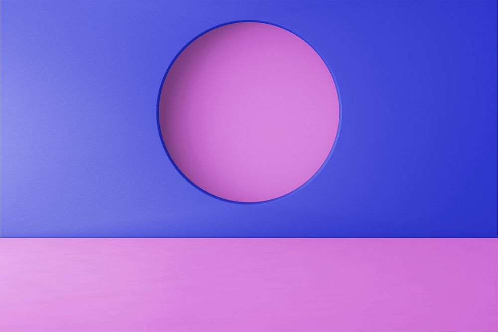 Colorful wall product backdrop mockup, 3D circle, editable design