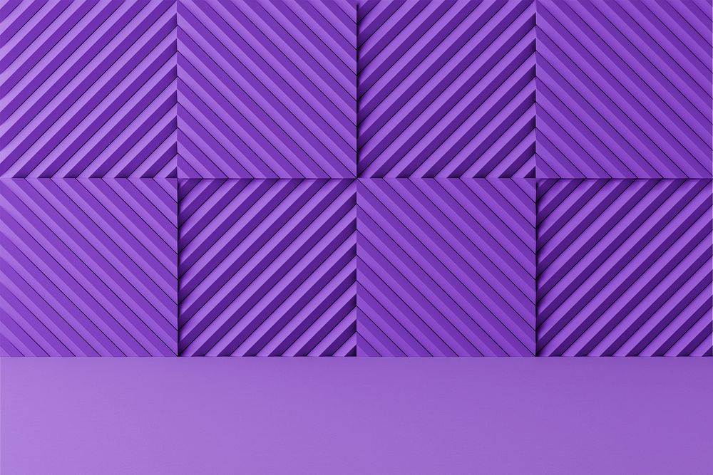 Acoustic foam product background mockup, 3D purple, editable design