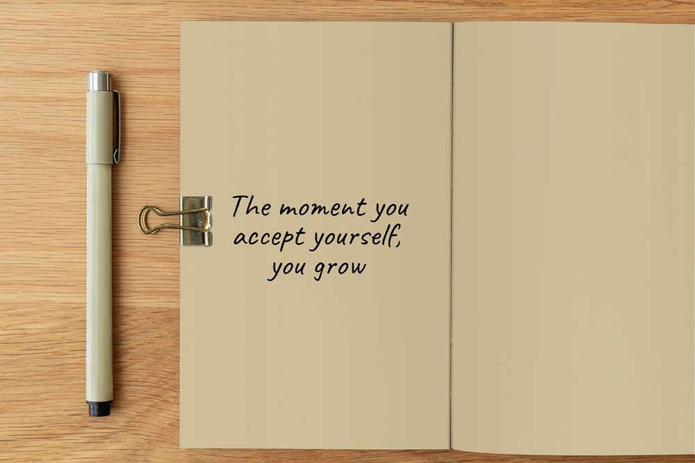 Opened notebook mockup, editable flat lay design