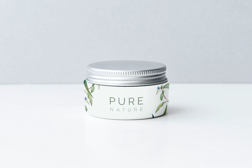 Cosmetic jar mockup, editable design