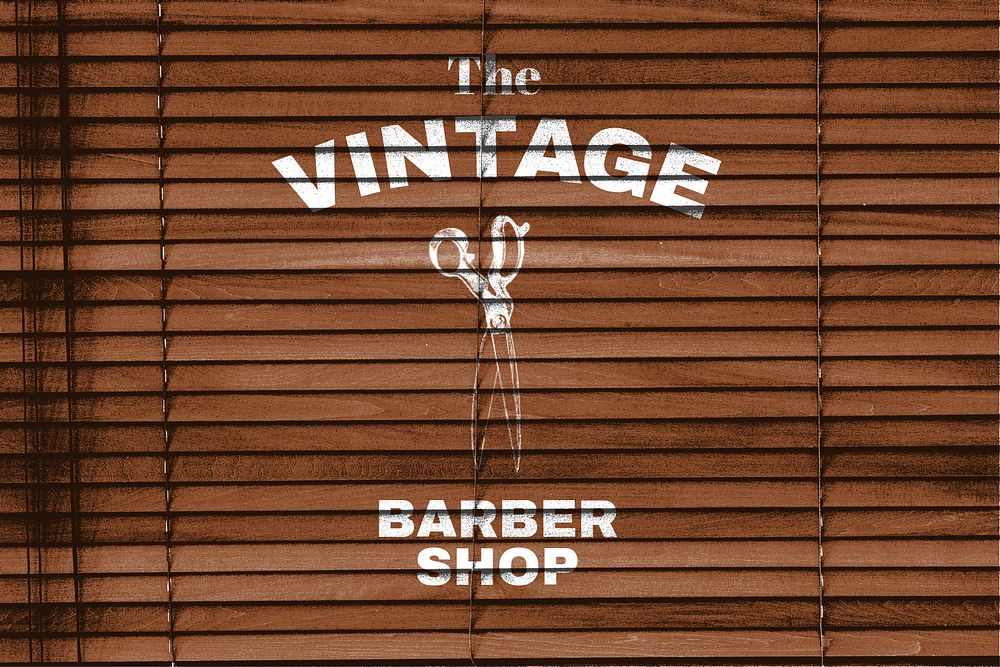 Vintage barber shop logo mockup, editable design